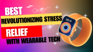 Apollo wearable on wrist delivering stress-relief vibrations for mental and physical wellnes